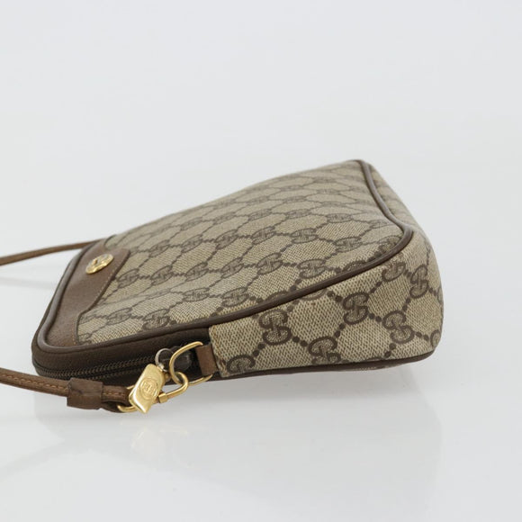 GUCCI GG Supreme Shoulder Bag PVC Beige Gold 119 02 068 Auth 182214
