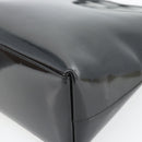 GUCCI Bamboo Shoulder Bag Patent leather Black Silver Auth 182217-9