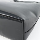 GUCCI Bamboo Shoulder Bag Patent leather Black Silver Auth 182217-15