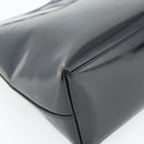 GUCCI Bamboo Shoulder Bag Patent leather Black Silver Auth 182217-16