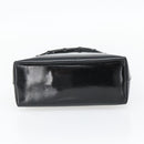 GUCCI Bamboo Shoulder Bag Patent leather Black Silver Auth 182217-5