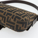 FENDI Zucca Canvas Mamma Baguette Shoulder Bag Black Brown Auth 182220SAM-16