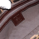 FENDI Zucca Canvas Mamma Baguette Shoulder Bag Black Brown Auth 182220SAM-19
