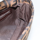 FENDI Zucca Canvas Mamma Baguette Shoulder Bag Black Brown Auth 182220SAM-20