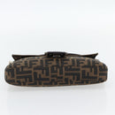 FENDI Zucca Canvas Mamma Baguette Shoulder Bag Black Brown Auth 182220SAM-5