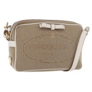 PRADA Shoulder Bag Jacquard Beige Gold Auth 182221M-1