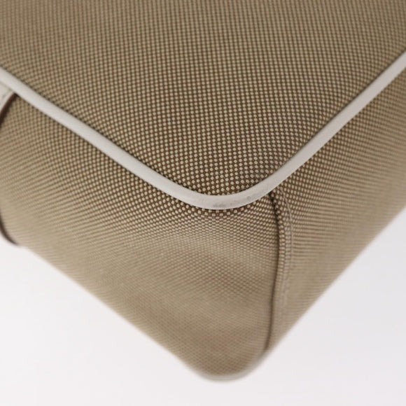 PRADA Shoulder Bag Jacquard Beige Gold Auth 182221M