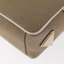 PRADA Shoulder Bag Jacquard Beige Gold Auth 182221M-14