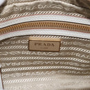 PRADA Shoulder Bag Jacquard Beige Gold Auth 182221M-17