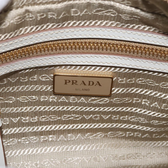 PRADA Shoulder Bag Jacquard Beige Gold Auth 182221M