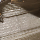 PRADA Shoulder Bag Jacquard Beige Gold Auth 182221M-18