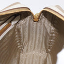 PRADA Shoulder Bag Jacquard Beige Gold Auth 182221M-19