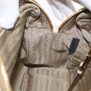 PRADA Shoulder Bag Jacquard Beige Gold Auth 182221M-20