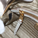 PRADA Shoulder Bag Jacquard Beige Gold Auth 182221M-21