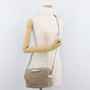 PRADA Shoulder Bag Jacquard Beige Gold Auth 182221M-24