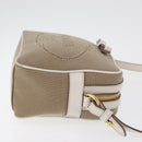 PRADA Shoulder Bag Jacquard Beige Gold Auth 182221M-4