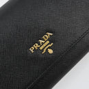 PRADA Shoulder Bag Safiano leather Black Gold Auth 182224V-19