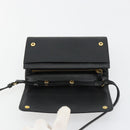 PRADA Shoulder Bag Safiano leather Black Gold Auth 182224V-8