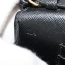 PRADA Shoulder Bag Safiano leather Black Gold Auth 182224V-11