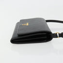 PRADA Shoulder Bag Safiano leather Black Gold Auth 182224V-3