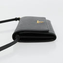 PRADA Shoulder Bag Safiano leather Black Gold Auth 182224V-4