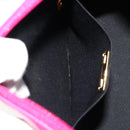 Christian Dior Chain Shoulder Bag Leather Pink Gold Auth 182225A-20