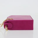 Christian Dior Chain Shoulder Bag Leather Pink Gold Auth 182225A-4