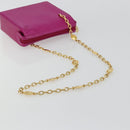 Christian Dior Chain Shoulder Bag Leather Pink Gold Auth 182225A-7
