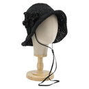 Miu Miu Hat Raffia M Black Auth 182226A-1