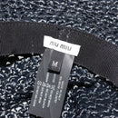 Miu Miu Hat Raffia M Black Auth 182226A-15