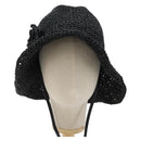 Miu Miu Hat Raffia M Black Auth 182226A-2