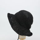 Miu Miu Hat Raffia M Black Auth 182226A-4