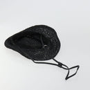Miu Miu Hat Raffia M Black Auth 182226A-8