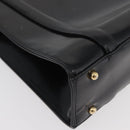 GUCCI Tote Bag Leather Black Gold Auth 182228-9