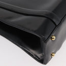 GUCCI Tote Bag Leather Black Gold Auth 182228-15