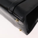 GUCCI Tote Bag Leather Black Gold Auth 182228-16
