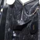GUCCI Tote Bag Leather Black Gold Auth 182228-20