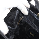 GUCCI Tote Bag Leather Black Gold Auth 182228-21