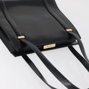 GUCCI Tote Bag Leather Black Gold Auth 182228-6
