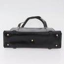 GUCCI Tote Bag Leather Black Gold Auth 182228-5