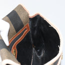 FENDI Pecan Canvas Shoulder Bag PVC Brown Gold Auth 182229-20