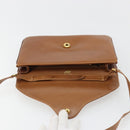 GUCCI Horsebit Shoulder Bag Leather Beige Gold Auth 182233A-15