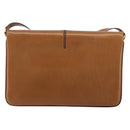 GUCCI Horsebit Shoulder Bag Leather Beige Gold Auth 182233A-3