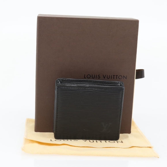 LOUIS VUITTON Epi Porte Monnaie Boite Münzbörse Schwarz M63692 LV Auth 182240V
