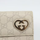 GUCCI GG Canvas Guccissima Lovely Heart Wallet Leather Ivory 251861 Auth 182242V-17