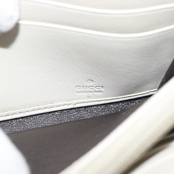 GUCCI GG Canvas Guccissima Lovely Heart Wallet Leather Ivory 251861 Auth 182242V