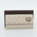 GUCCI GG Canvas Guccissima Lovely Heart Wallet Leather Ivory 251861 Auth 182242V-12