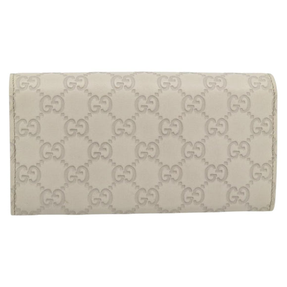 GUCCI GG Canvas Guccissima Lovely Heart Wallet Leather Ivory 251861 Auth 182242V