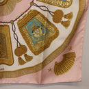 HERMES Carre 90 Scarf ""Poste et Cavalerie"" Silk Pink Auth 182247-10