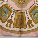 HERMES Carre 90 Scarf ""Poste et Cavalerie"" Silk Pink Auth 182247-9